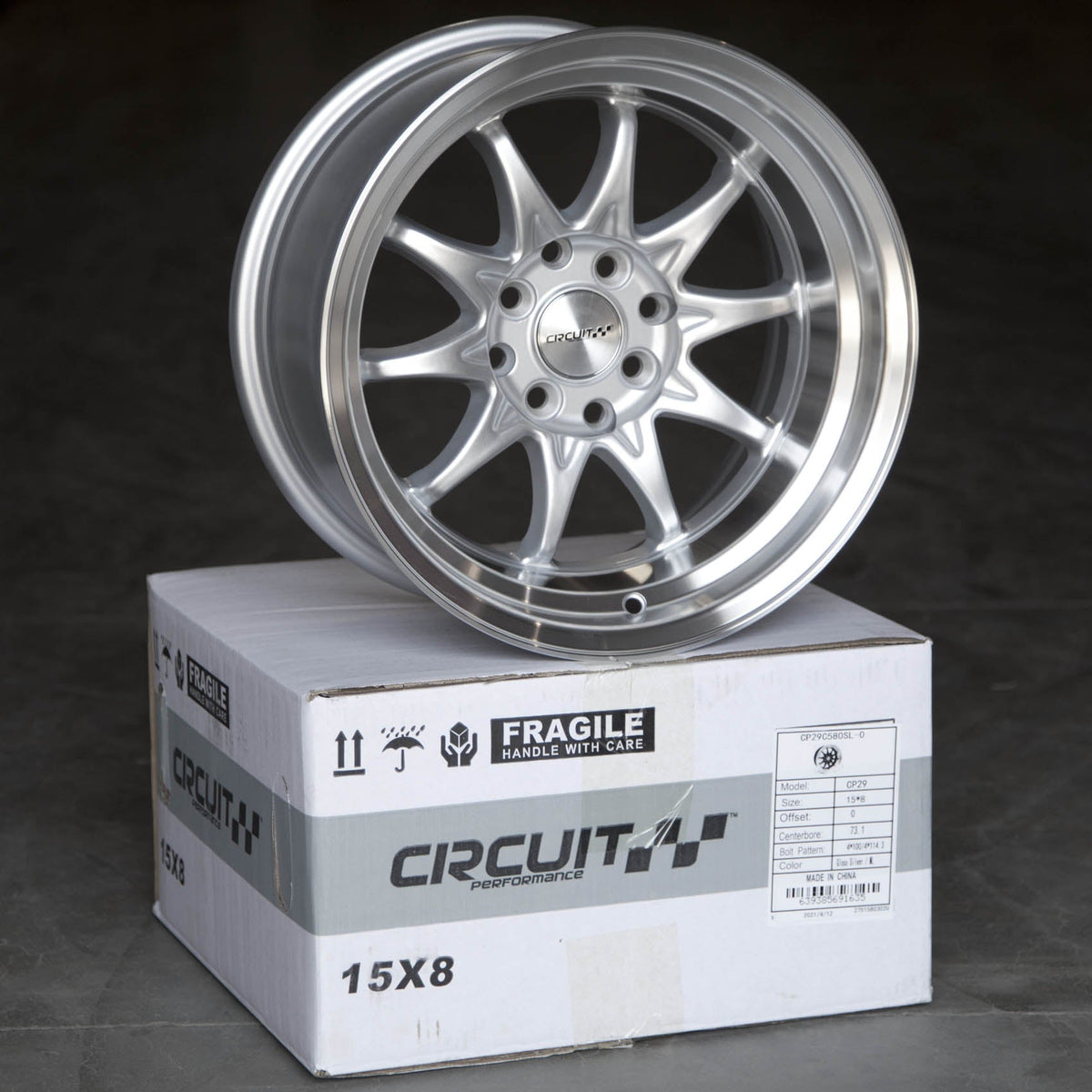 Circuit Performance CP29 Gloss Silver 4x100 | 15x8 | +0mm / 4.5
