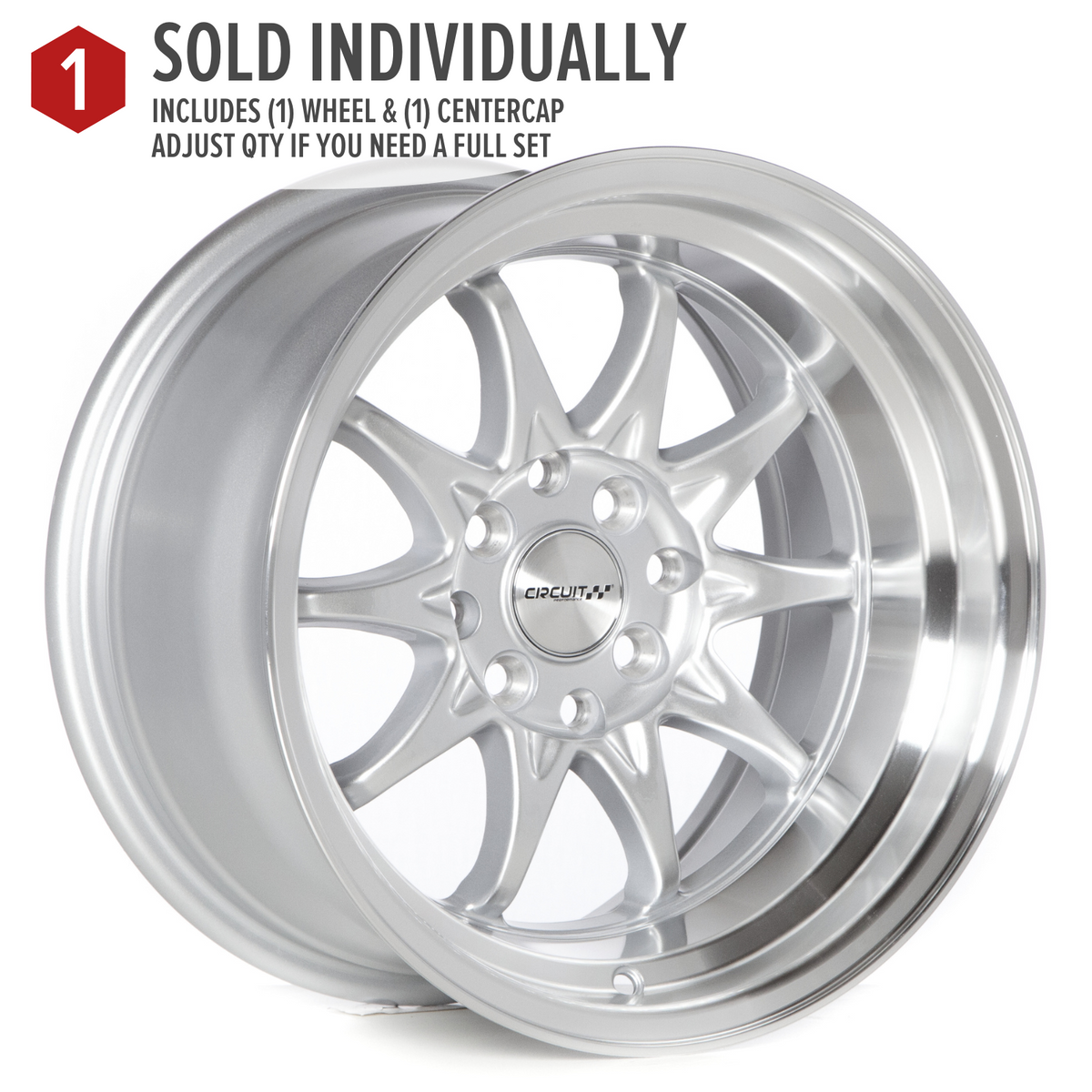 Circuit Performance CP29 Gloss Silver 4x100 | 15x8 | +0mm / 4.5