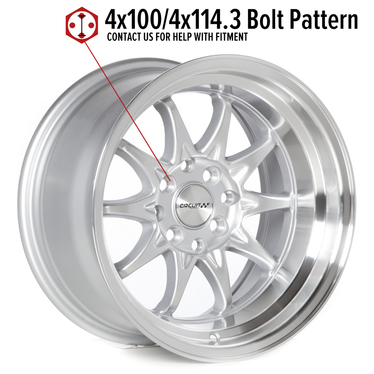 Circuit Performance CP29 Gloss Silver 4x100 | 15x8 | +0mm / 4.5