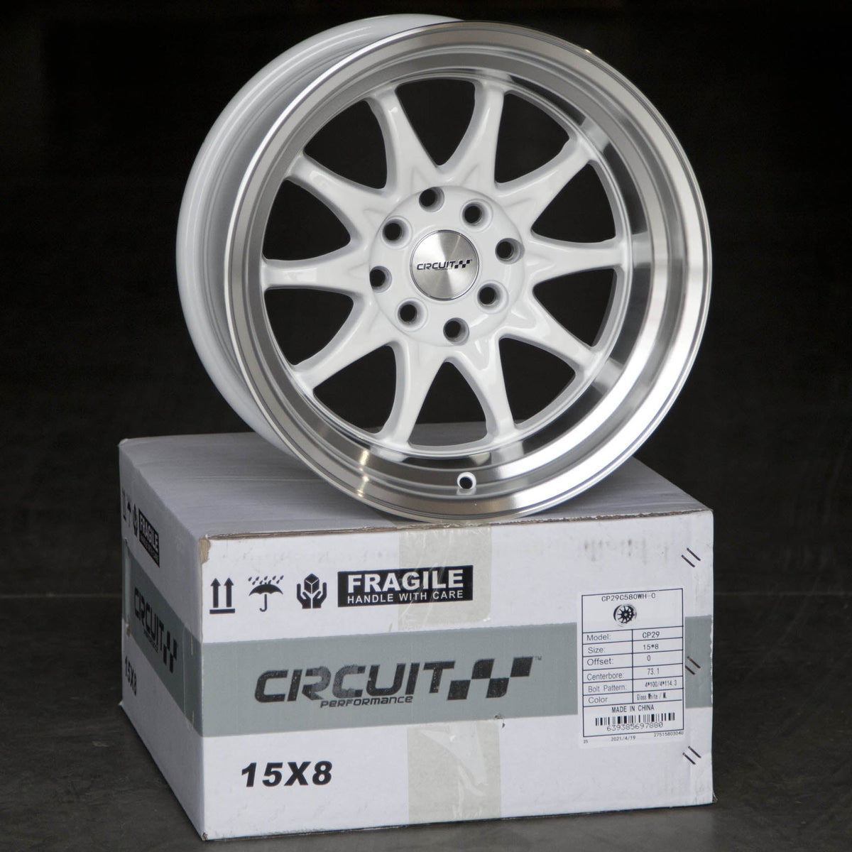 Circuit Performance CP29 Gloss White 4x100 | 15x8 | +0mm / 4.5
