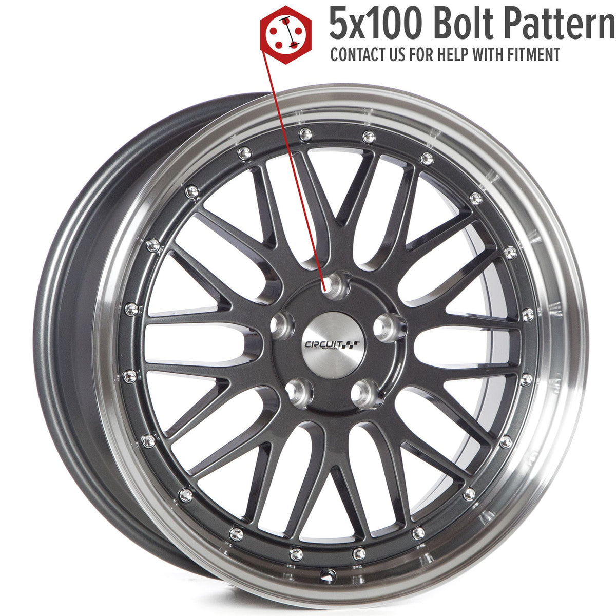 Circuit Performance CP30 Gloss Gunmetal 5x100 | 18x8 | +35mm / 5.88
