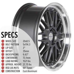 Circuit Performance CP30 Gloss Gunmetal 5x114.3 | 20x8.5 | +35mm / 6.13