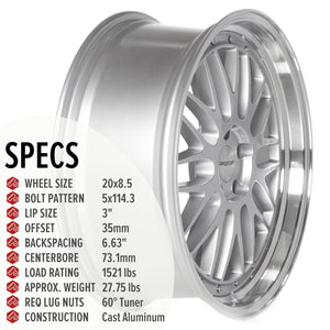Circuit Performance CP30 Silver 5x114.3 | 20x8.5 | +35mm / 6.13