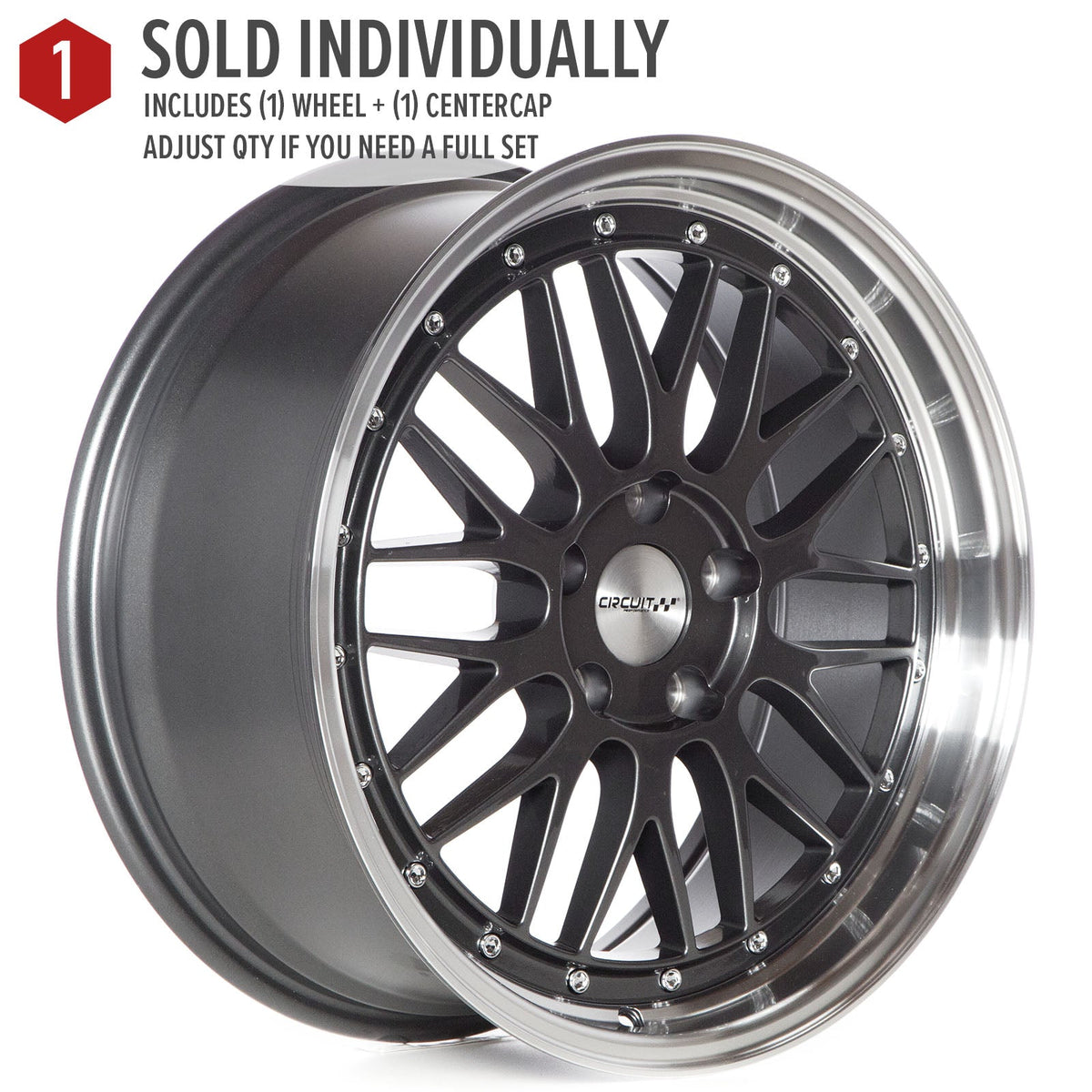 Circuit Performance CP30 Gloss Gunmetal 5x112 | 18x8 | +35mm / 5.88