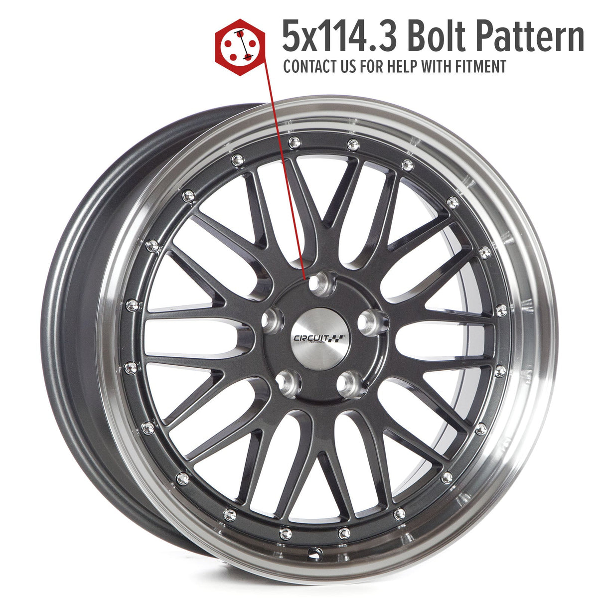 Circuit Performance CP30 Gloss Gunmetal 5x114.3 | 18x8 | +35mm / 5.88