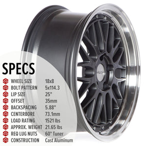 Circuit Performance CP30 Gloss Gunmetal 5x114.3 | 18x8 | +35mm / 5.88