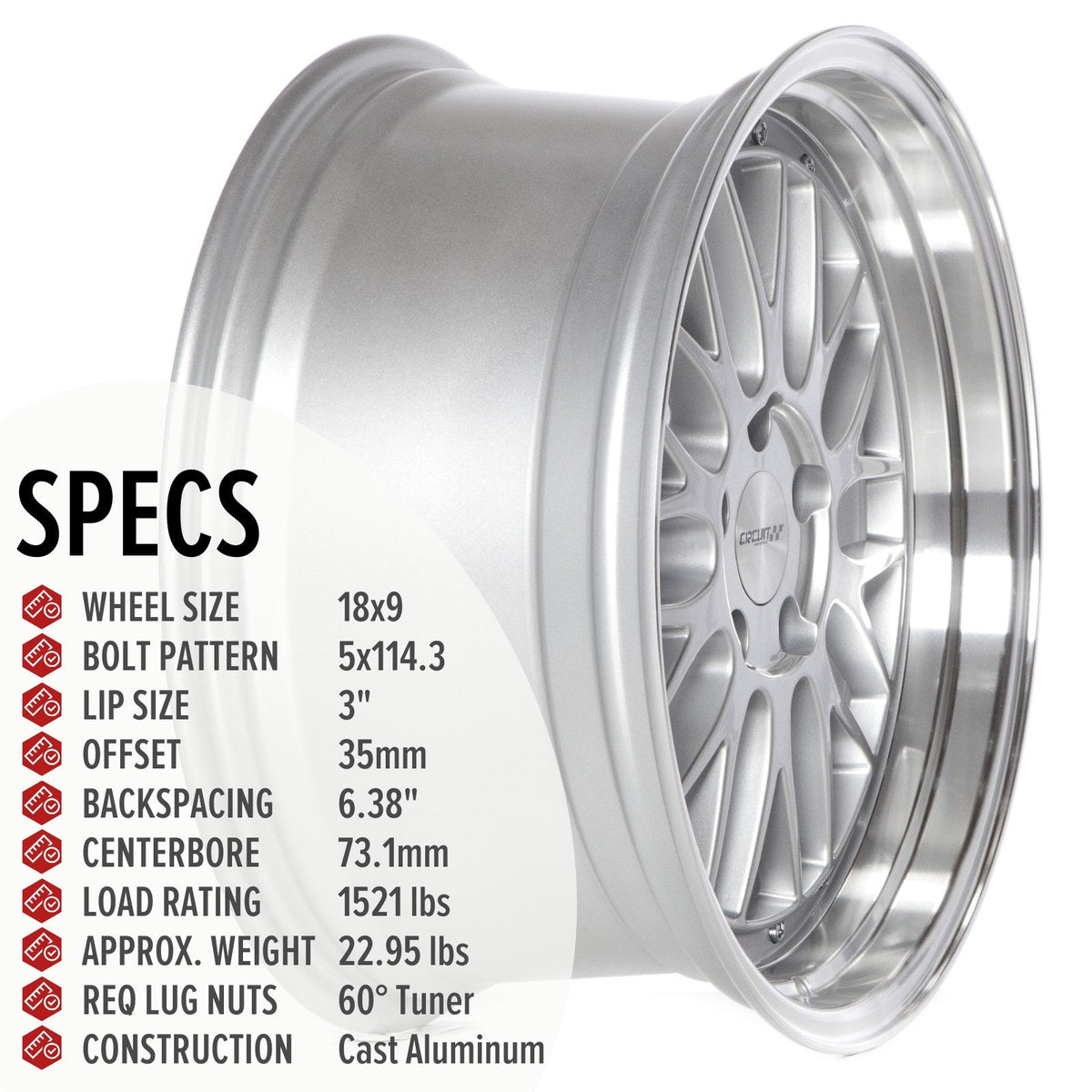 Circuit Performance CP30 Silver 5x114.3 | 18x9 | +35mm / 6.38