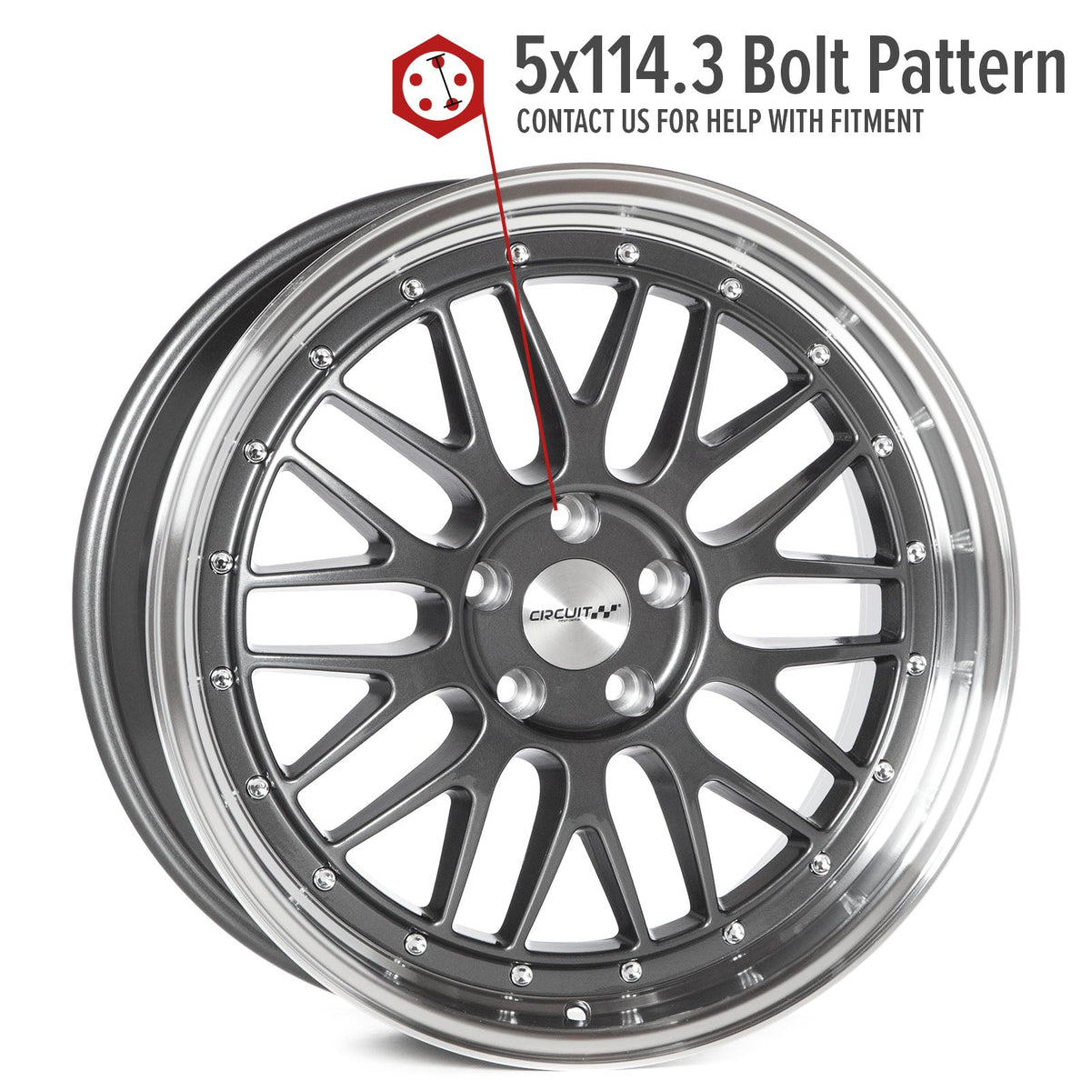 Circuit Performance CP30 Gloss Gunmetal 5x114.3 | 19x8.5 | +35mm / 6.13