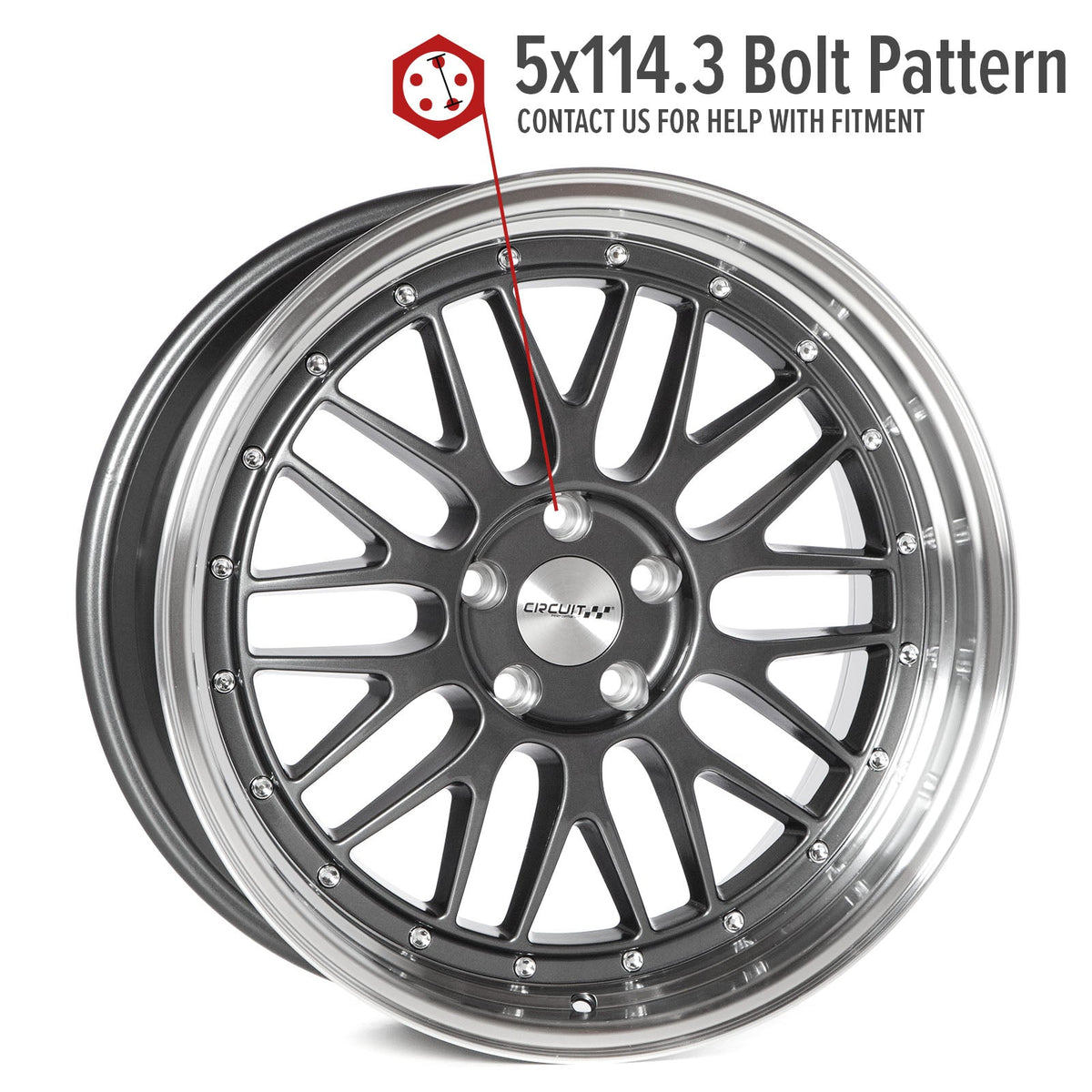 Circuit Performance CP30 Gloss Gunmetal 5x114.3 | 19x9.5 | +35mm / 6.63