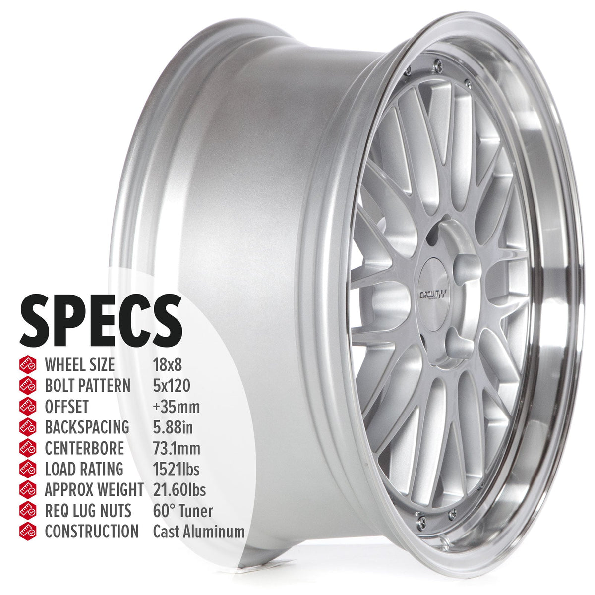 Circuit Performance CP30 Silver 5x120 | 18x8 | +35mm / 5.88