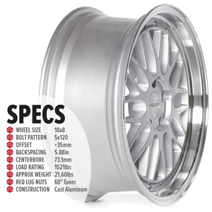 Circuit Performance CP30 Silver 5x120 | 18x8 | +35mm / 5.88