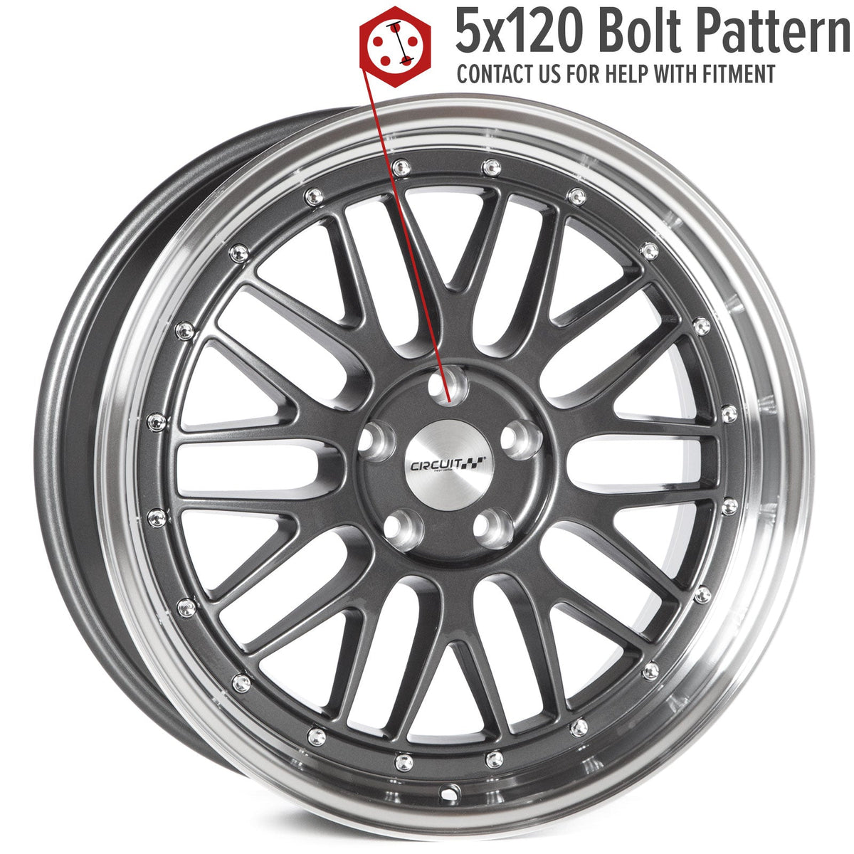 Circuit Performance CP30 Gloss Gunmetal 5x120 | 19x8.5 | +35mm / 6.13