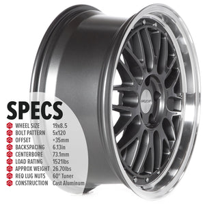 Circuit Performance CP30 Gloss Gunmetal 5x120 | 19x8.5 | +35mm / 6.13