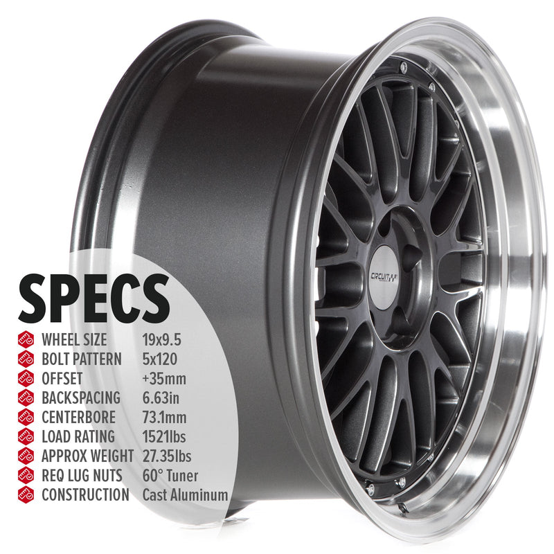 Circuit Performance CP30 Gloss Gunmetal 5x120 | 19x9.5 | +35mm / 6.63