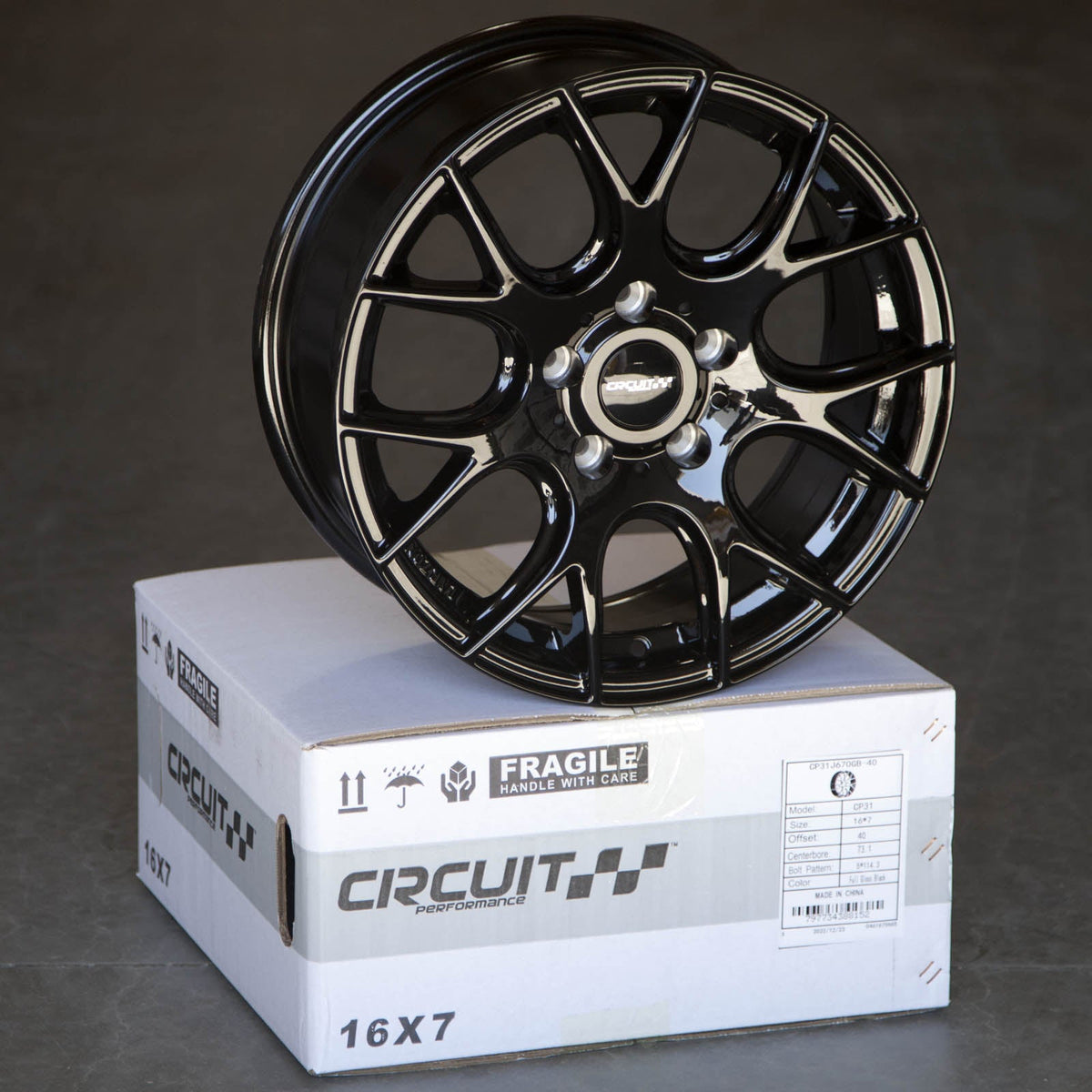 Circuit Performance CP31 Full Gloss Black 4x100 | 16x7 | +40mm / 5.57