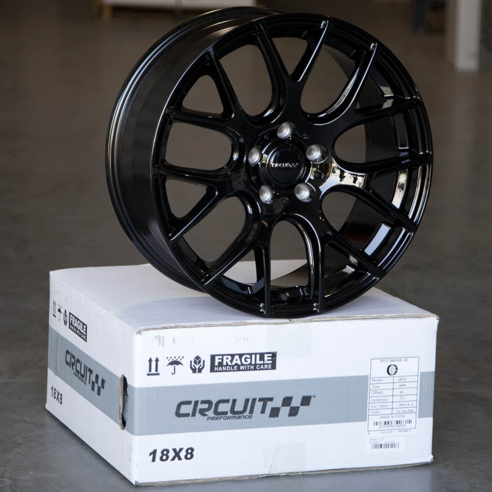 Circuit Performance CP31 Full Gloss Black 5x114.3 | 18x8 | +40mm / 6.07