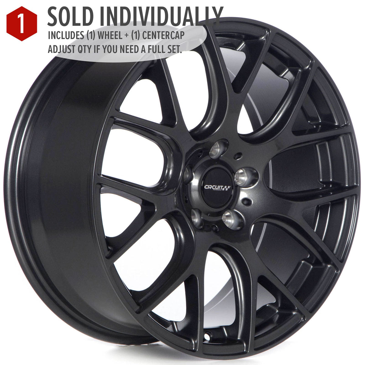 Circuit Performance CP31 Gloss Gunmetal 5x114.3 | 18x8 | +40mm / 6.07