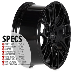 Circuit Performance CP31 Full Gloss Black 5x114.3 | 19x8.5 | +35mm / 6.13