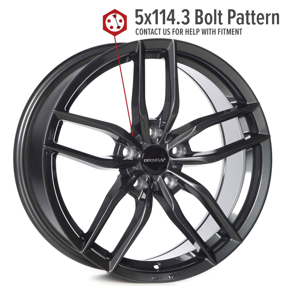 Circuit Performance CP34 Gloss Gunmetal 5x114.3 | 18x8 | +40mm / 6.07