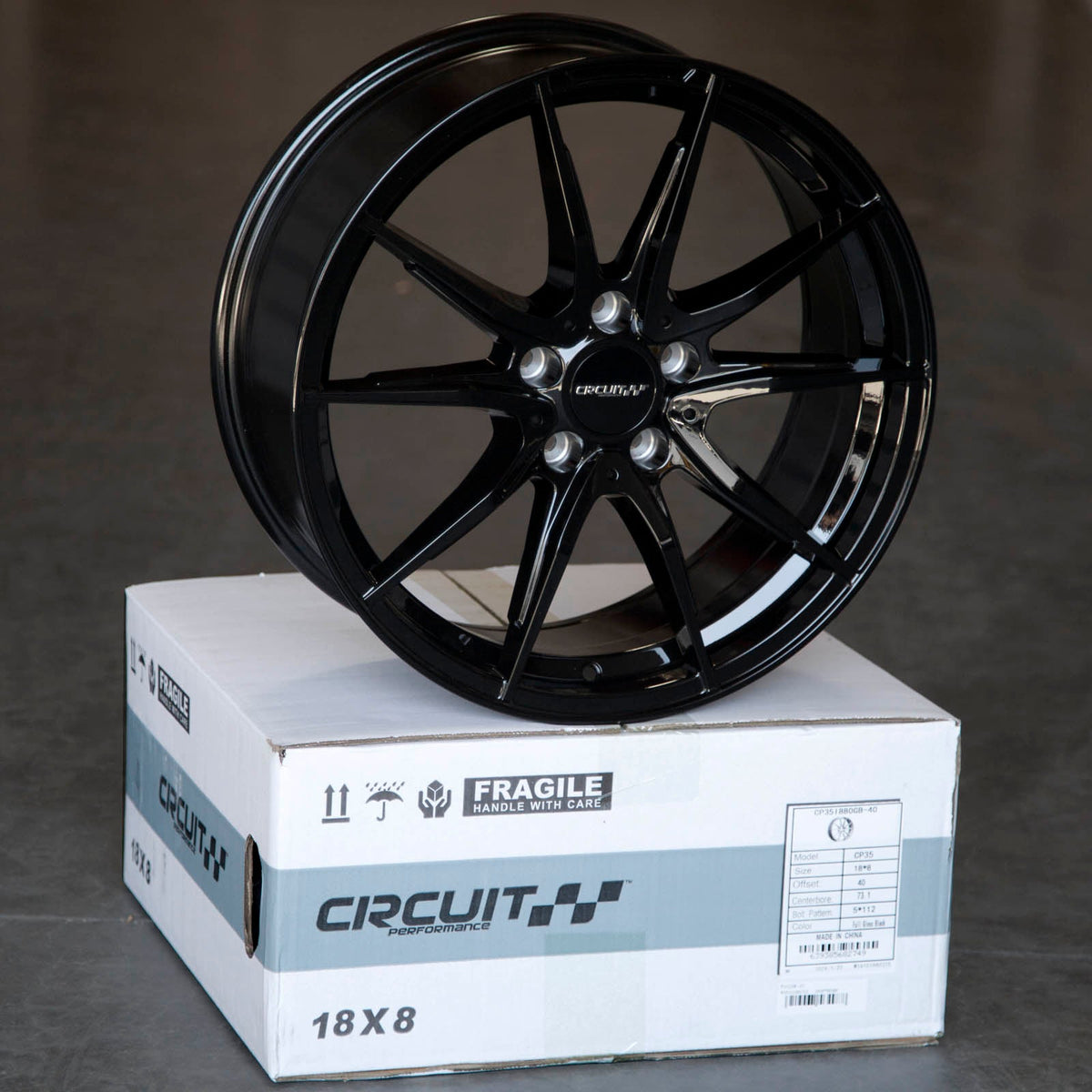 Circuit Performance CP35 Full Gloss Black 5x114.3 | 18x8 | +40mm / 6.07