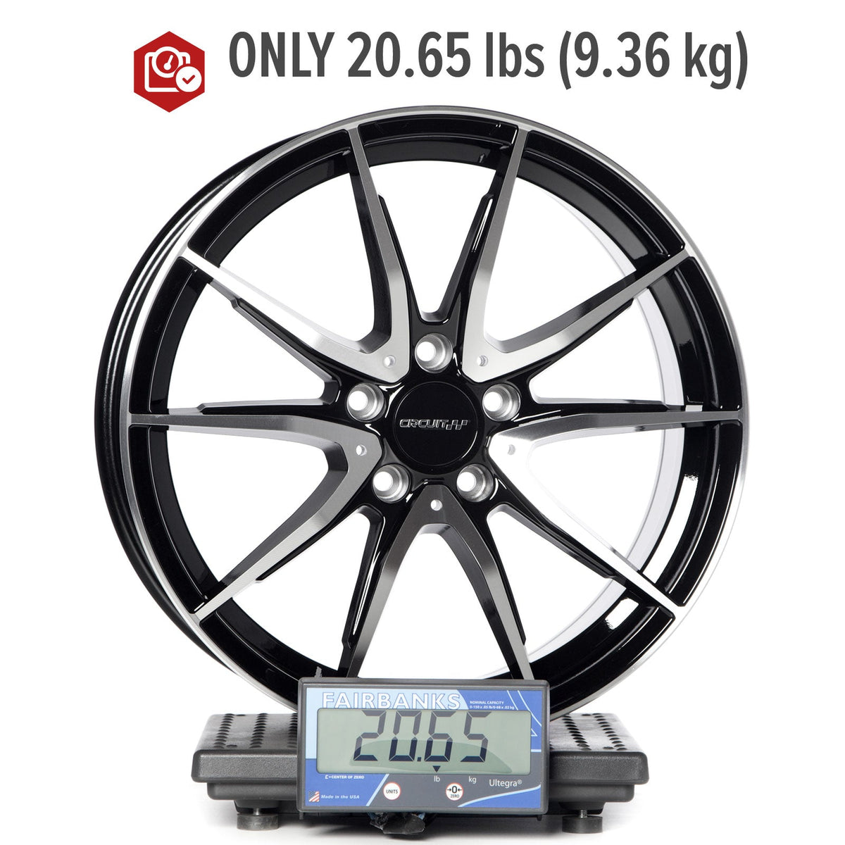 Circuit Performance CP35 Gloss Black/Machined 5x112 | 18x8 | +40mm / 6.07
