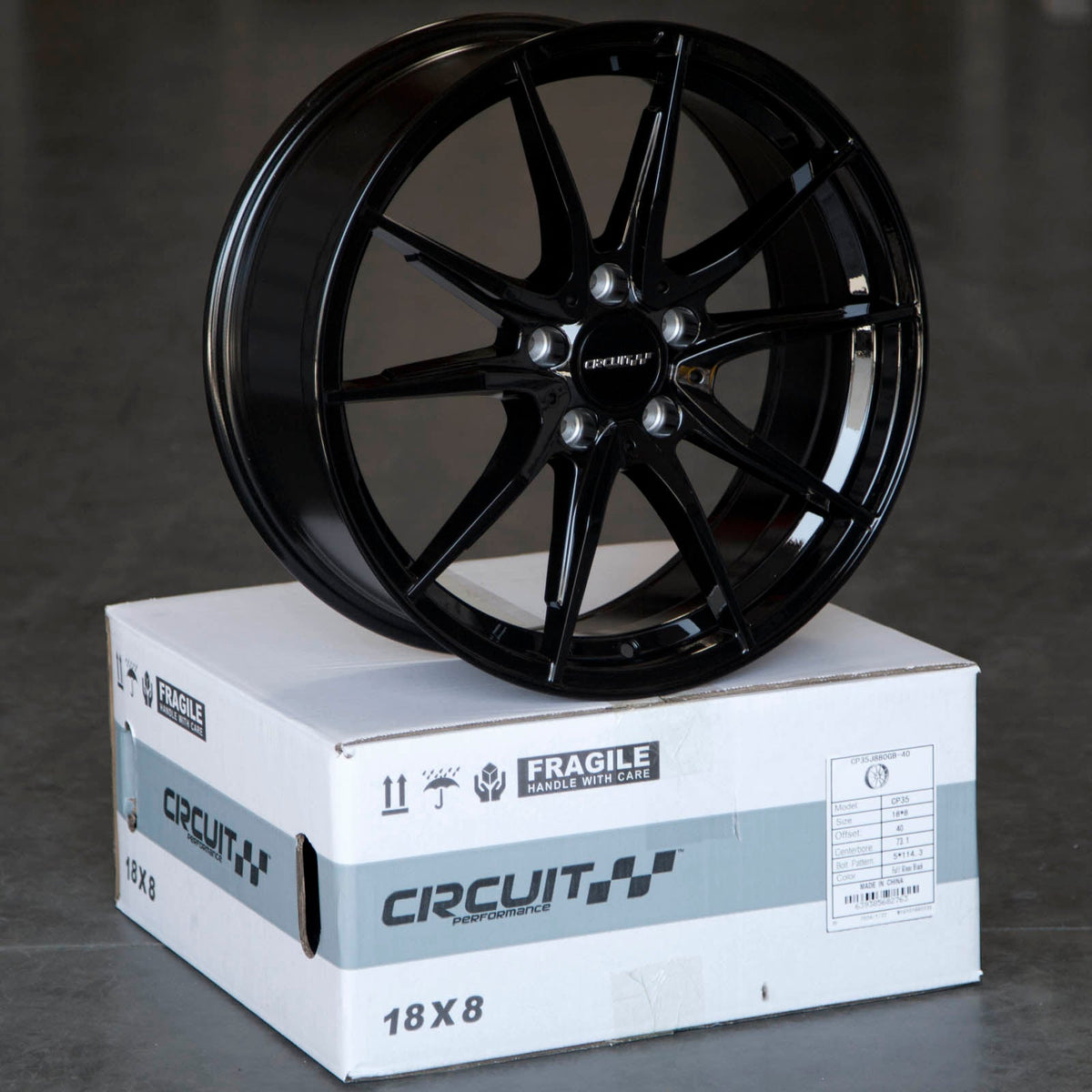 Circuit Performance CP35 Full Gloss Black 5x112 | 18x8 | +40mm / 6.07
