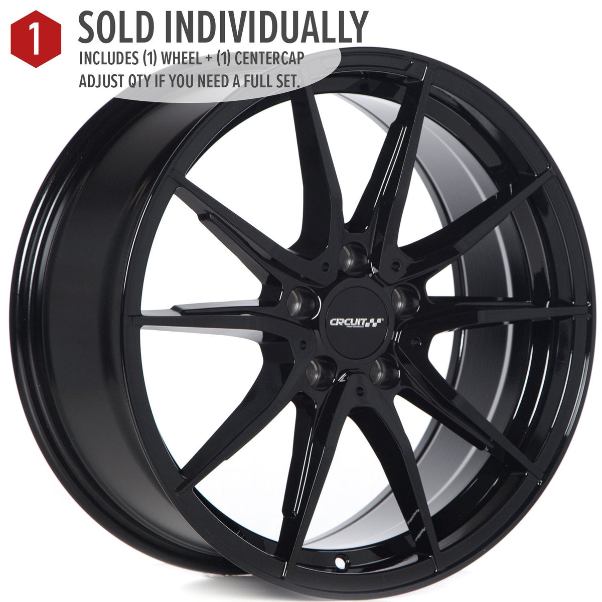 Circuit Performance CP35 Full Gloss Black 5x114.3 | 18x8 | +40mm / 6.07