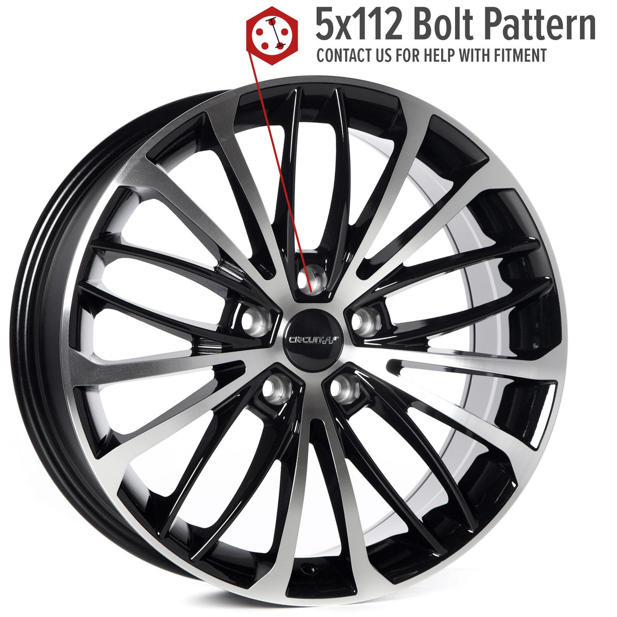 Circuit Performance CP36 Gloss Black/Machined 5x112 | 18x8 | +40mm / 6.07
