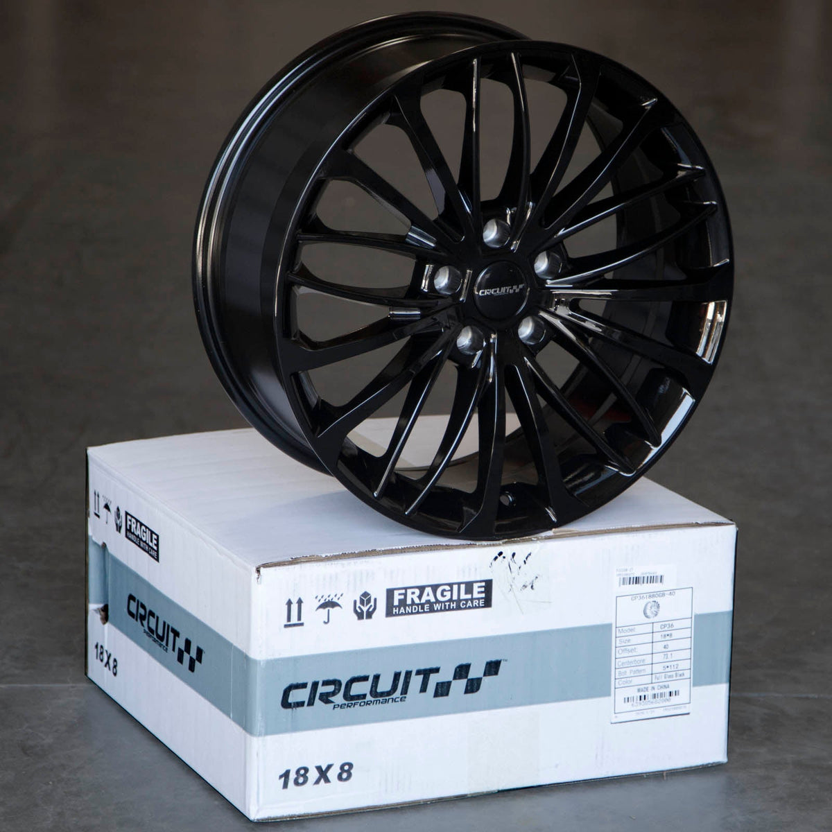 Circuit Performance CP36 Full Gloss Black 5x114.3 | 18x8 | +40mm / 6.07