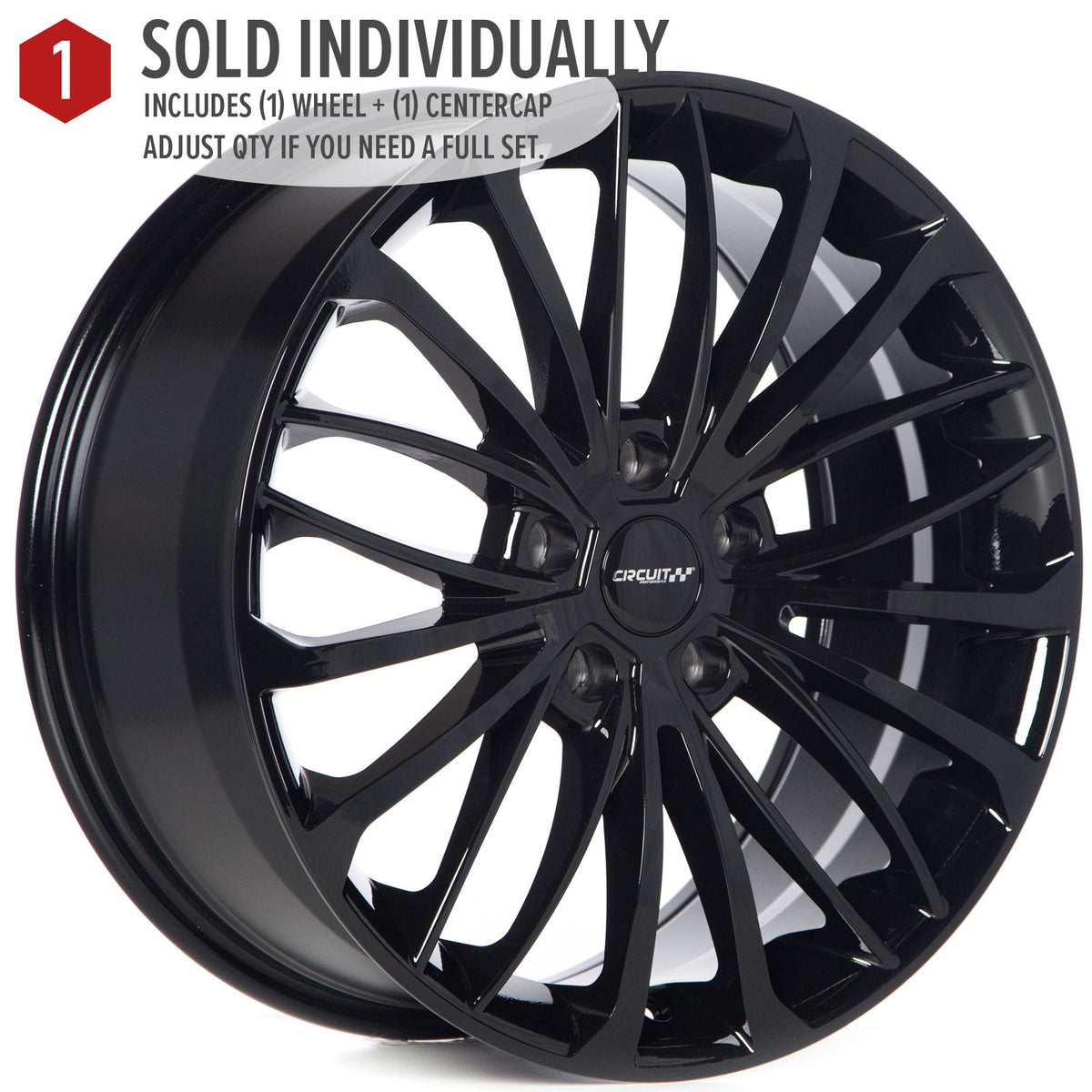 Circuit Performance CP36 Full Gloss Black 5x112 | 18x8 | +40mm / 6.07
