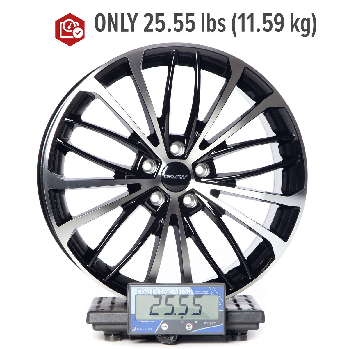 Circuit Performance CP36 Gloss Black/Machined 5x112 | 19x8 | +40mm / 6.07
