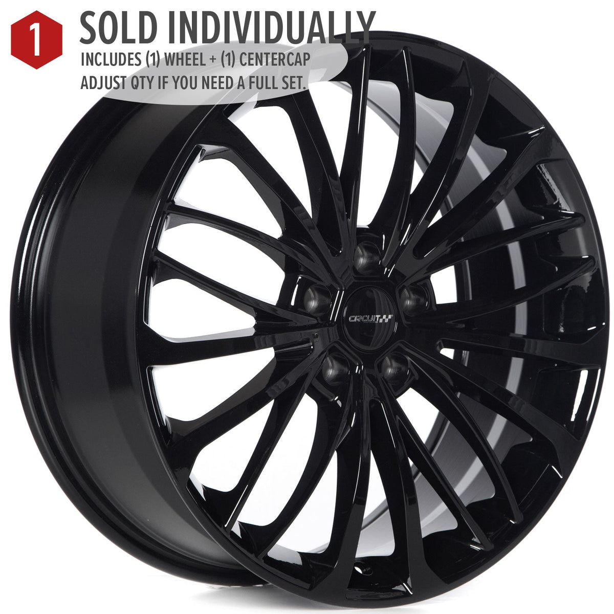 Circuit Performance CP36 Full Gloss Black 5x114.3 | 19x8 | +40mm / 6.07