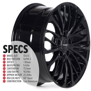 Circuit Performance CP36 Full Gloss Black 5x114.3 | 17x7.5 | +35mm / 5.63