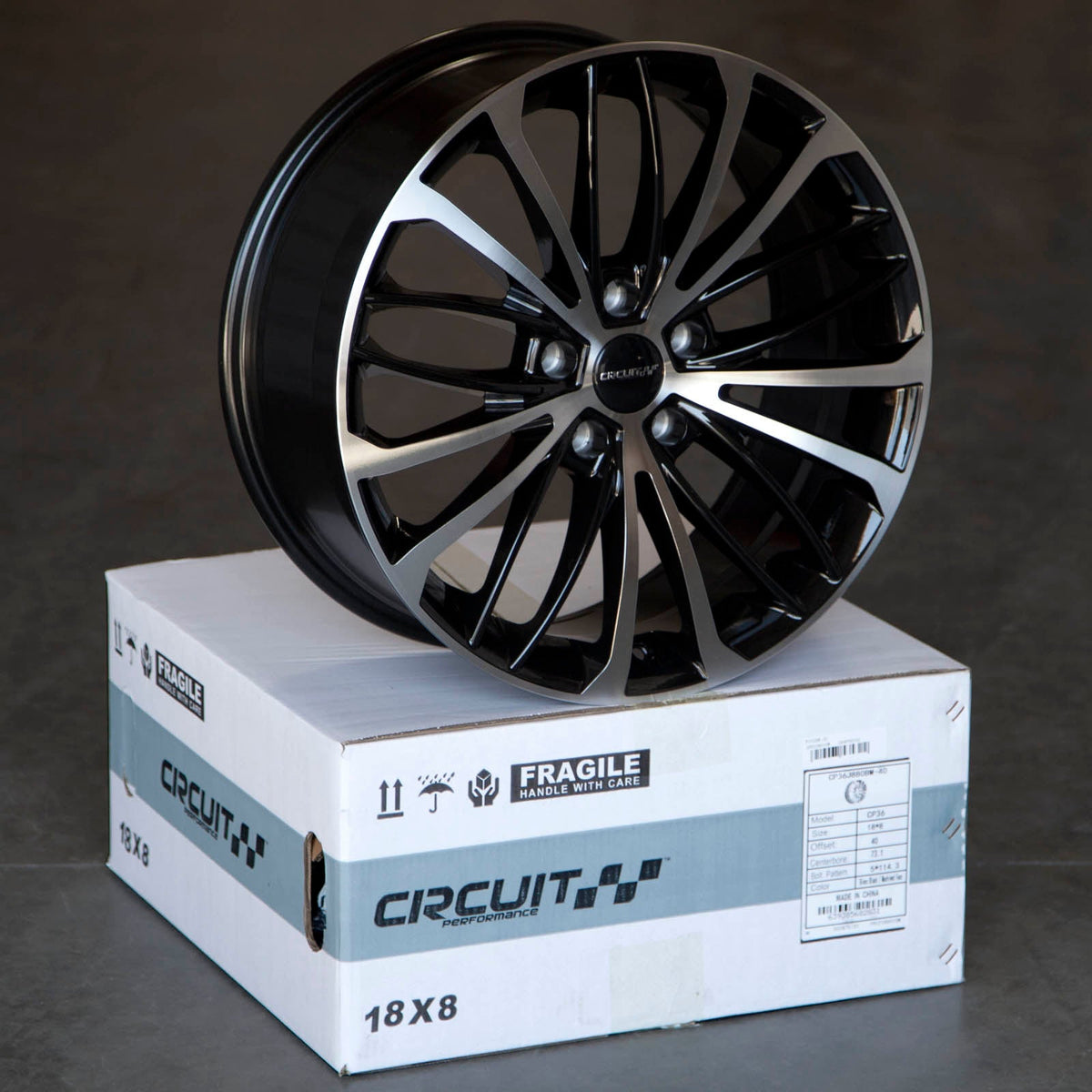 Circuit Performance CP36 Gloss Black/Machined 5x112 | 18x8 | +40mm / 6.07