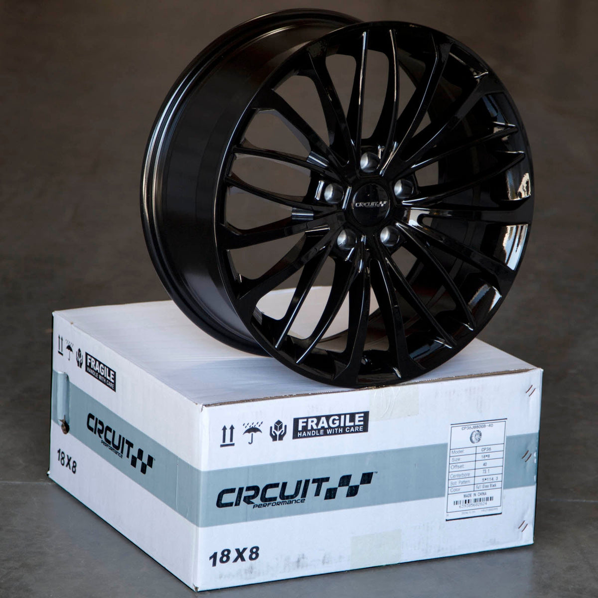 Circuit Performance CP36 Full Gloss Black 5x114.3 | 18x8 | +40mm / 6.07