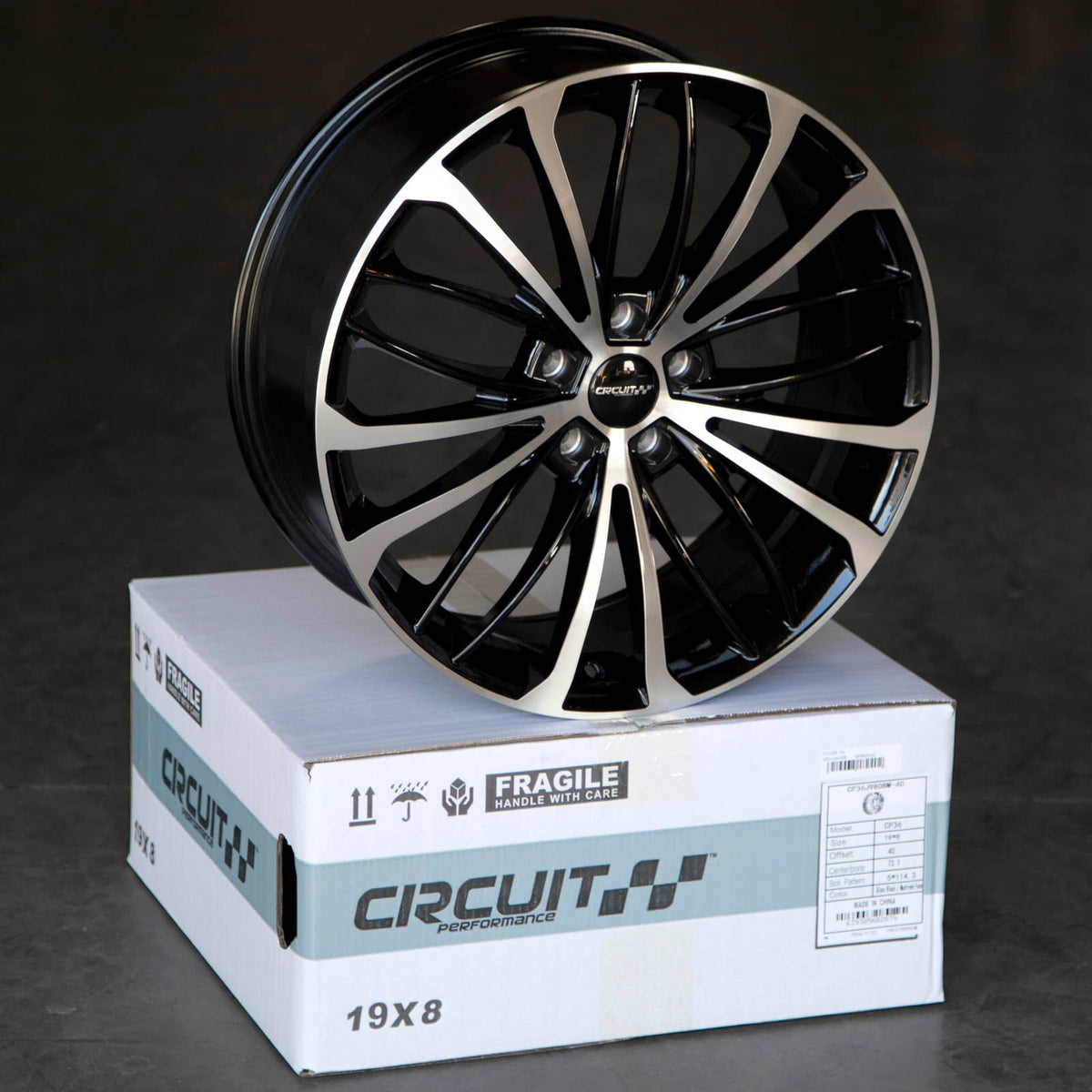 Circuit Performance CP36 Gloss Black/Machined 5x112 | 19x8 | +40mm / 6.07