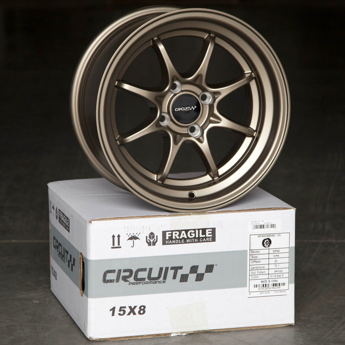 Circuit Performance CP40 Full Matte Bronze 4x100 | 15x8 | +25mm / 5.48