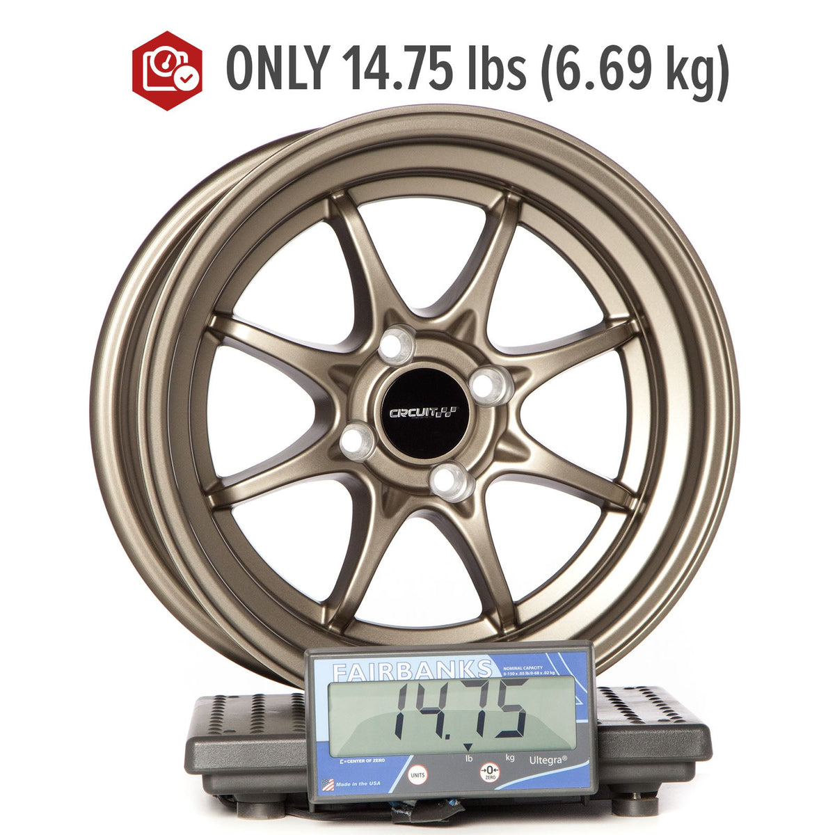 Circuit Performance CP40 Full Matte Bronze 4x100 | 15x8 | +25mm / 5.48
