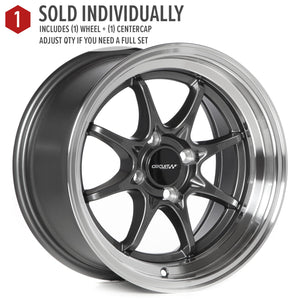 Circuit Performance CP40 Gloss Gunmetal 4x100 | 15x8 | +25mm / 5.48