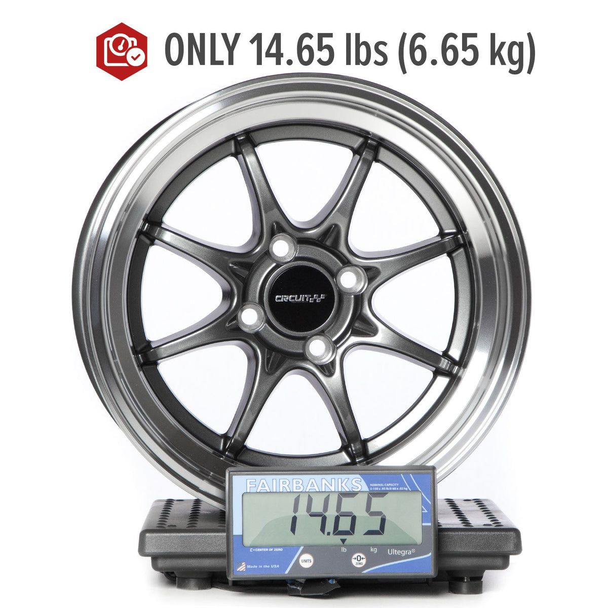 Circuit Performance CP40 Gloss Gunmetal 4x100 | 15x8 | +25mm / 5.48