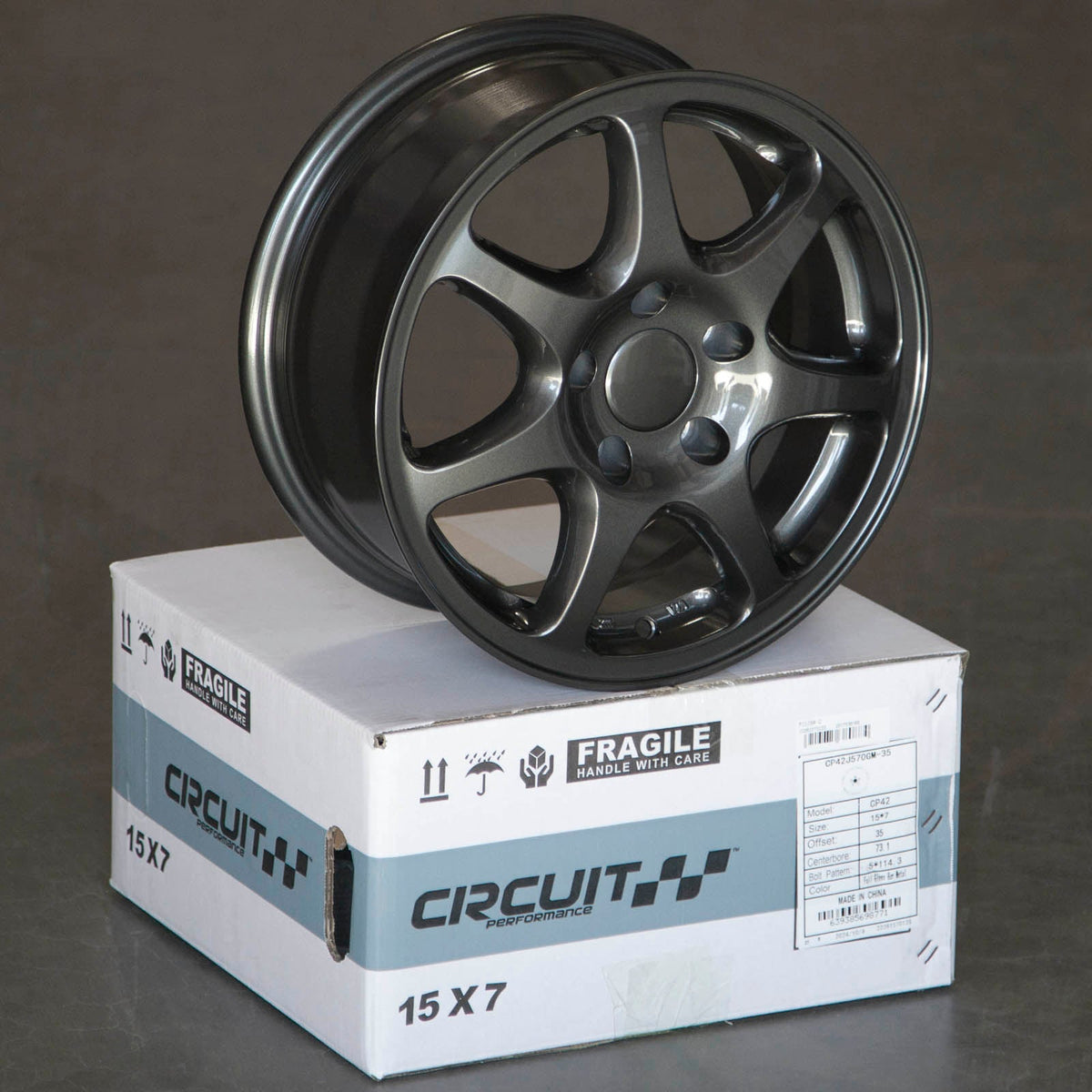 Circuit Performance CP42 Gloss Gunmetal 5x114.3 | 15x7 | +35mm / 5.38