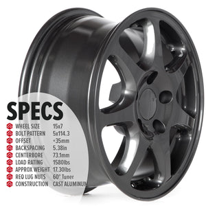 Circuit Performance CP42 Gloss Gunmetal 5x114.3 | 15x7 | +35mm / 5.38