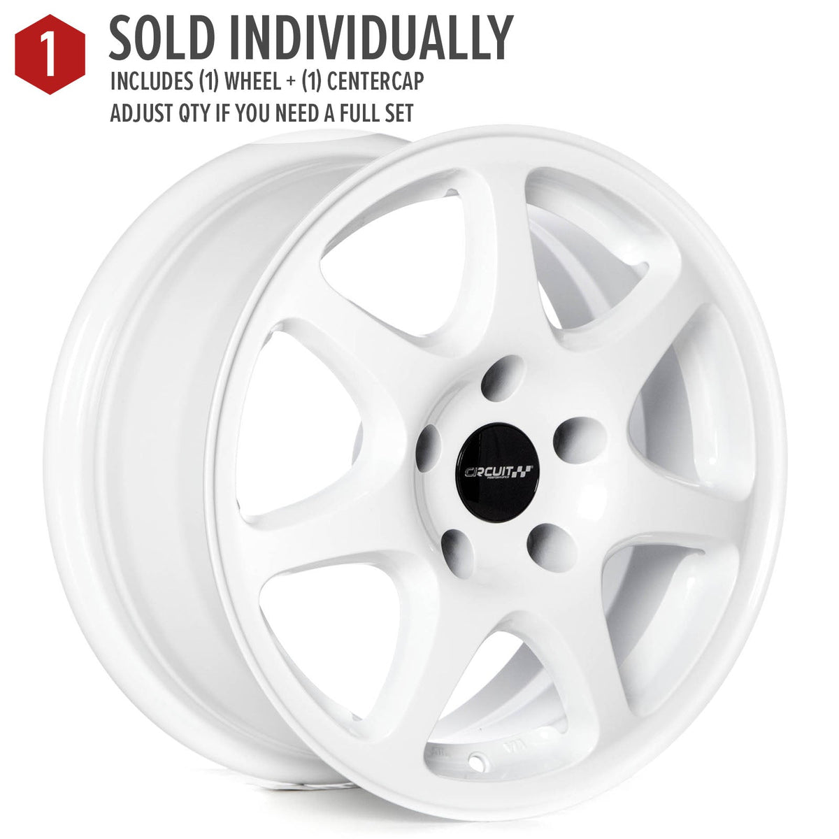 Circuit Performance CP42 Gloss White 5x114.3 | 15x7 | +35mm / 5.38
