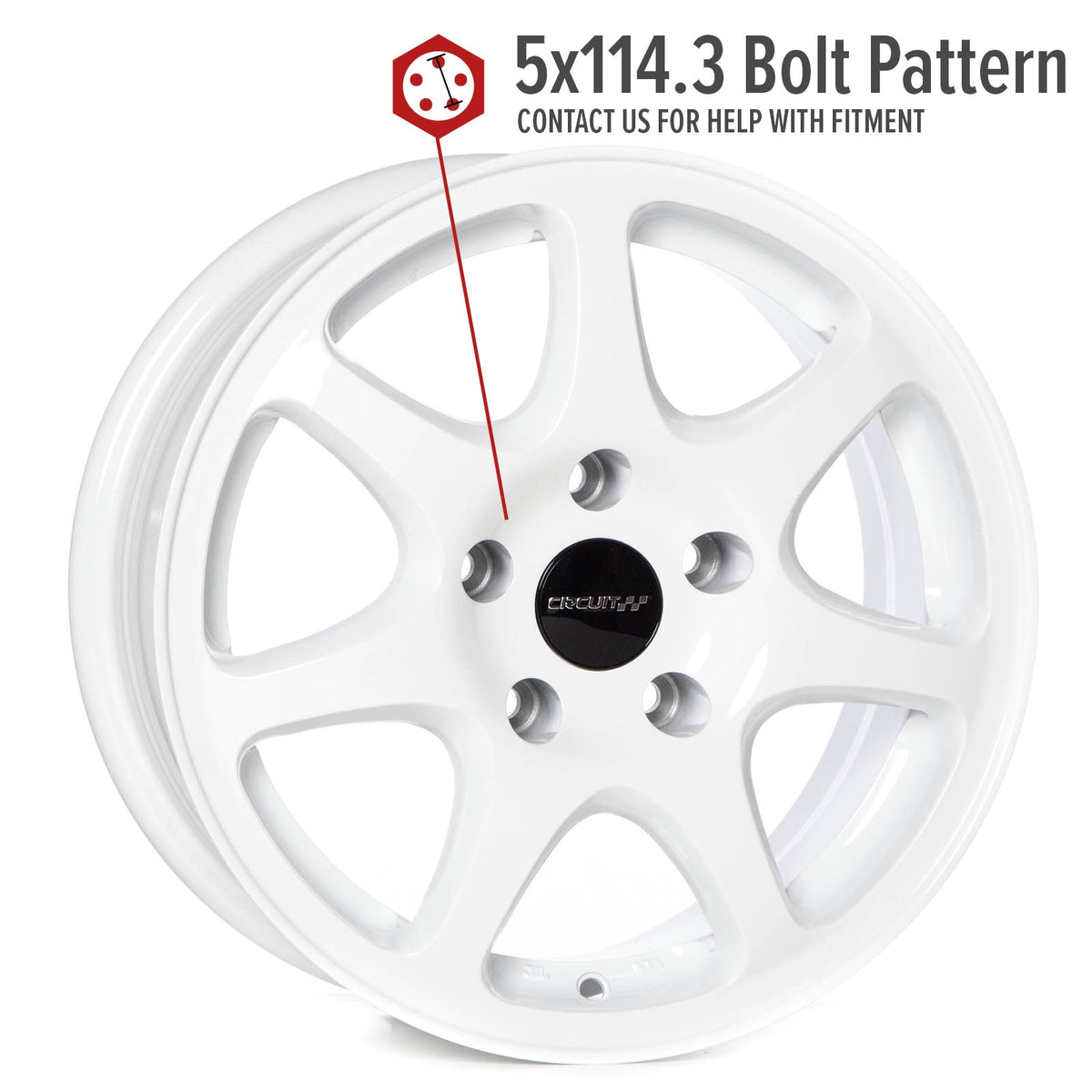 Circuit Performance CP42 Gloss White 5x114.3 | 15x7 | +35mm / 5.38
