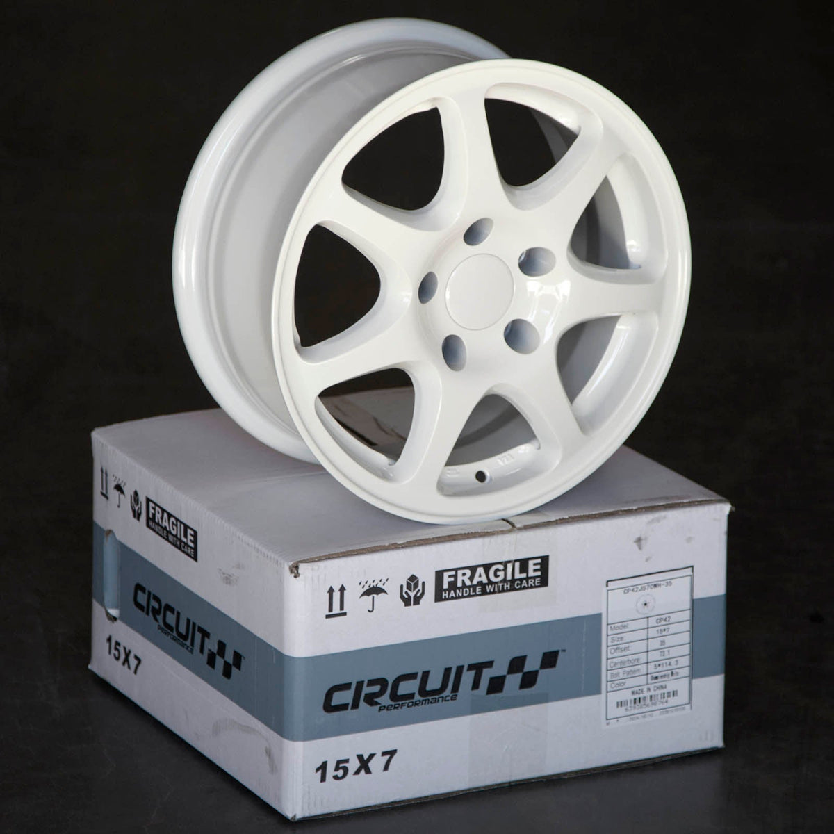 Circuit Performance CP42 Gloss White 5x114.3 | 15x7 | +35mm / 5.38
