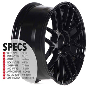 Circuit Performance CSF11 Gloss Black 5x112 | 18x8 | +40mm / 6.07