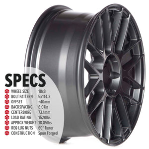 Circuit Performance CSF11 Gloss Gunmetal 5x114.3 | 18x8 | +40mm / 6.07