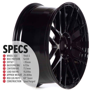 Circuit Performance CSF11 Gloss Black 5x120 | 19x8.5 | +35mm / 6.13