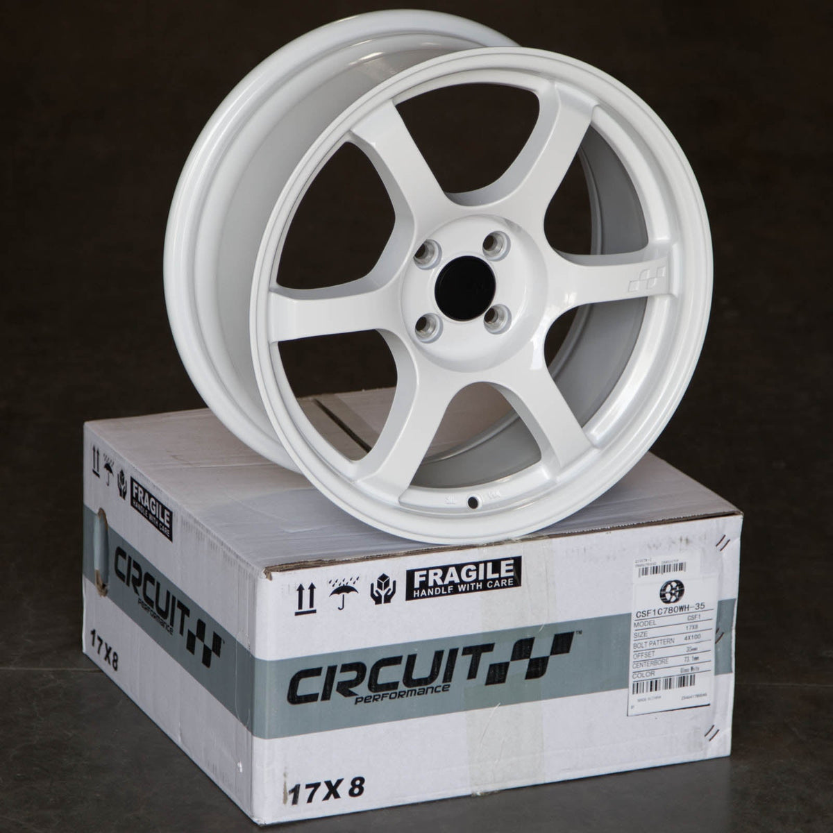 Circuit Performance CSF1 Gloss White 4x100 | 17x8 | +35mm / 5.88