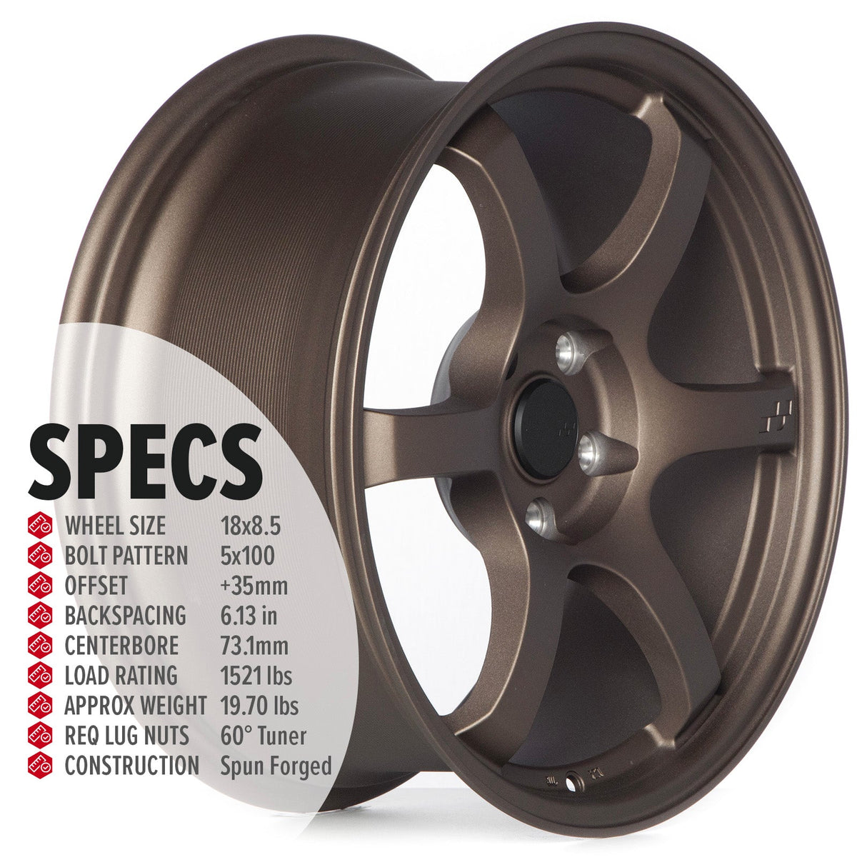 Circuit Performance CSF1 Matte Bronze 5x114.3 | 18x8.5 | +35mm / 6.13